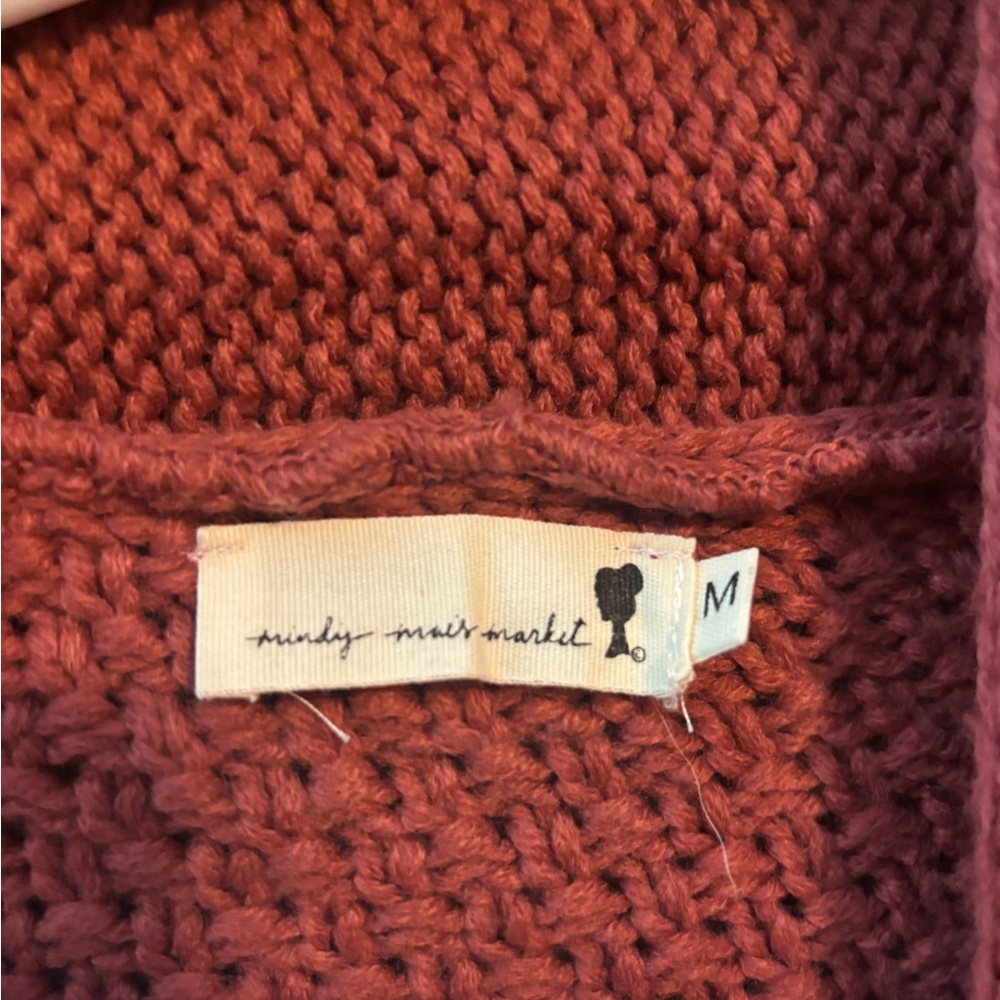 Cozy Rust Open Front Cardigan - Picture 4 of 4